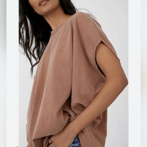 WE THE FREE oversized t-shirt, distressed size small 100% cotton